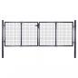 Preview: ARDEBO.de - Mesh-Gartentor Verzinkter Stahl 289 x 100 cm Grau