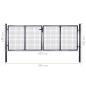Preview: Mesh-Gartentor Verzinkter Stahl 289 x 100 cm Grau