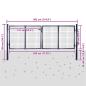 Preview: Mesh-Gartentor Verzinkter Stahl 289 x 100 cm Grau
