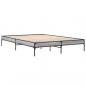 Preview: Bettgestell Grau Sonoma 140x200 cm Holzwerkstoff und Metall