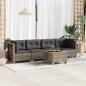 Preview: ARDEBO.de - 5-tlg. Garten-Sofagarnitur mit Kissen Grau Poly Rattan