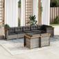 Preview: ARDEBO.de - 8-tlg. Garten-Sofagarnitur mit Kissen Grau Poly Rattan