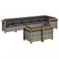 Preview: 8-tlg. Garten-Sofagarnitur mit Kissen Grau Poly Rattan