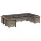 Preview: 9-tlg. Garten-Sofagarnitur mit Kissen Grau Poly Rattan