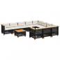 Preview: 11-tlg. Garten-Sofagarnitur mit Kissen Schwarz Poly Rattan