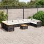 Preview: ARDEBO.de - 11-tlg. Garten-Sofagarnitur mit Kissen Schwarz Poly Rattan