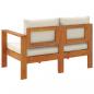 Preview: Gartensofa mit 1 Armlehne 2-Sitzer Massivholz Akazie