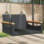 Preview: ARDEBO.de - Hängesessel Schwarz 63x62x40 cm Poly Rattan