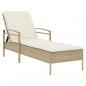 Preview: Sonnenliege mit Auflage Beige 63x200x81 cm Poly Rattan
