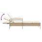Preview: Sonnenliege mit Auflage Beige 63x200x81 cm Poly Rattan