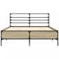 Preview: Bettgestell Sonoma-Eiche 140x200 cm Holzwerkstoff und Metall