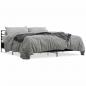 Preview: ARDEBO.de - Bettgestell Schwarz 200x200 cm Holzwerkstoff und Metall