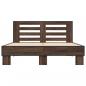 Preview: Bettgestell Braun Eichen-Optik 140x200 cm Holzwerkstoff Metall