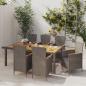 Preview: ARDEBO.de - 7-tlg. Garten-Essgruppe mit Kissen Poly Rattan Grau