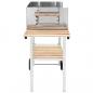 Preview: XXL Holzkohlegrill Grillwagen mit 2 Regalen Edelstahl