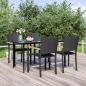 Preview: ARDEBO.de - 5-tlg. Garten-Essgruppe Schwarz Poly Rattan
