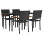 Preview: 5-tlg. Garten-Essgruppe Schwarz Poly Rattan