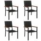 Preview: 5-tlg. Garten-Essgruppe Schwarz Poly Rattan