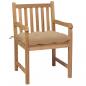 Preview: Gartenstühle 6 Stk. mit Beigen Kissen Massivholz Teak