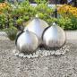 Preview: ARDEBO.de - 3 Stk. Garten-Springbrunnen Sphäre mit LEDs Edelstahl 