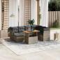 Preview: ARDEBO.de - 8-tlg. Garten-Sofagarnitur mit Kissen Grau Poly Rattan