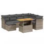Preview: 8-tlg. Garten-Sofagarnitur mit Kissen Grau Poly Rattan