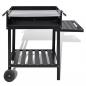 Preview: BBQ Grill Säulengrill Standgrill Kohlegrill Barbeque mit 2 Rädern