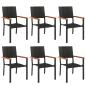 Preview: 7-tlg. Garten-Essgruppe Schwarz Poly Rattan