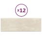 Preview: Wandpaneele 12 Stk. Creme 90x30 cm Samt 3,24 m²