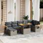 Preview: ARDEBO.de - 8-tlg. Garten-Sofagarnitur mit Kissen Grau Poly Rattan