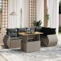 Preview: ARDEBO.de - 6-tlg. Garten-Sofagarnitur mit Kissen Grau Poly Rattan