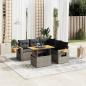 Preview: ARDEBO.de - 6-tlg. Garten-Sofagarnitur mit Kissen Grau Poly Rattan