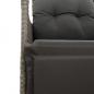 Preview: Gartensessel Verstellbar mit Kissen Grau Poly Rattan