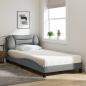 Preview: Bett mit Matratze Hellgrau 100x200 cm Stoff