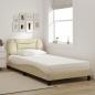 Preview: Bett mit Matratze Creme 100x200 cm Stoff