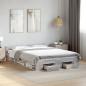 Preview: Bettgestell mit Schubladen Grau Sonoma 160x200 cm Holzwerkstoff