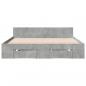 Preview: Bettgestell mit Schubladen Betongrau 140x200 cm Holzwerkstoff