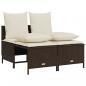 Preview: 4-tlg. Garten-Sofagarnitur mit Kissen Braun Poly Rattan