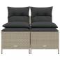 Preview: 4-tlg. Garten-Sofagarnitur mit Kissen Hellgrau Poly Rattan