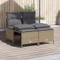 Preview: ARDEBO.de - 4-tlg. Garten-Sofagarnitur mit Kissen Beige Poly Rattan