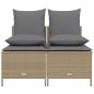 Preview: 4-tlg. Garten-Sofagarnitur mit Kissen Beige Poly Rattan