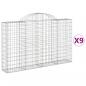 Preview: Gabionen mit Hochbogen 9 Stk. 200x30x120/140cm Verzinktes Eisen
