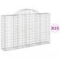 Preview: Gabionen mit Hochbogen 15Stk. 200x30x120/140cm Verzinktes Eisen
