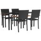 Preview: 5-tlg. Garten-Essgruppe Schwarz Poly Rattan