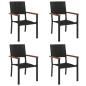 Preview: 5-tlg. Garten-Essgruppe Schwarz Poly Rattan