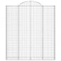 Preview: Gabionen mit Hochbogen 3 Stk. 200x30x220/240cm Verzinktes Eisen
