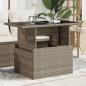 Preview: ARDEBO.de - Gartentisch mit Glasplatte Grau 100x55x73 cm Poly Rattan