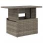 Preview: Gartentisch mit Glasplatte Grau 100x55x73 cm Poly Rattan
