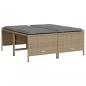 Preview: Gartenhocker mit Kissen 4 Stk. Beige Poly Rattan