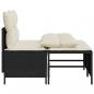 Preview: 4-tlg. Garten-Sofagarnitur mit Kissen Schwarz Poly Rattan